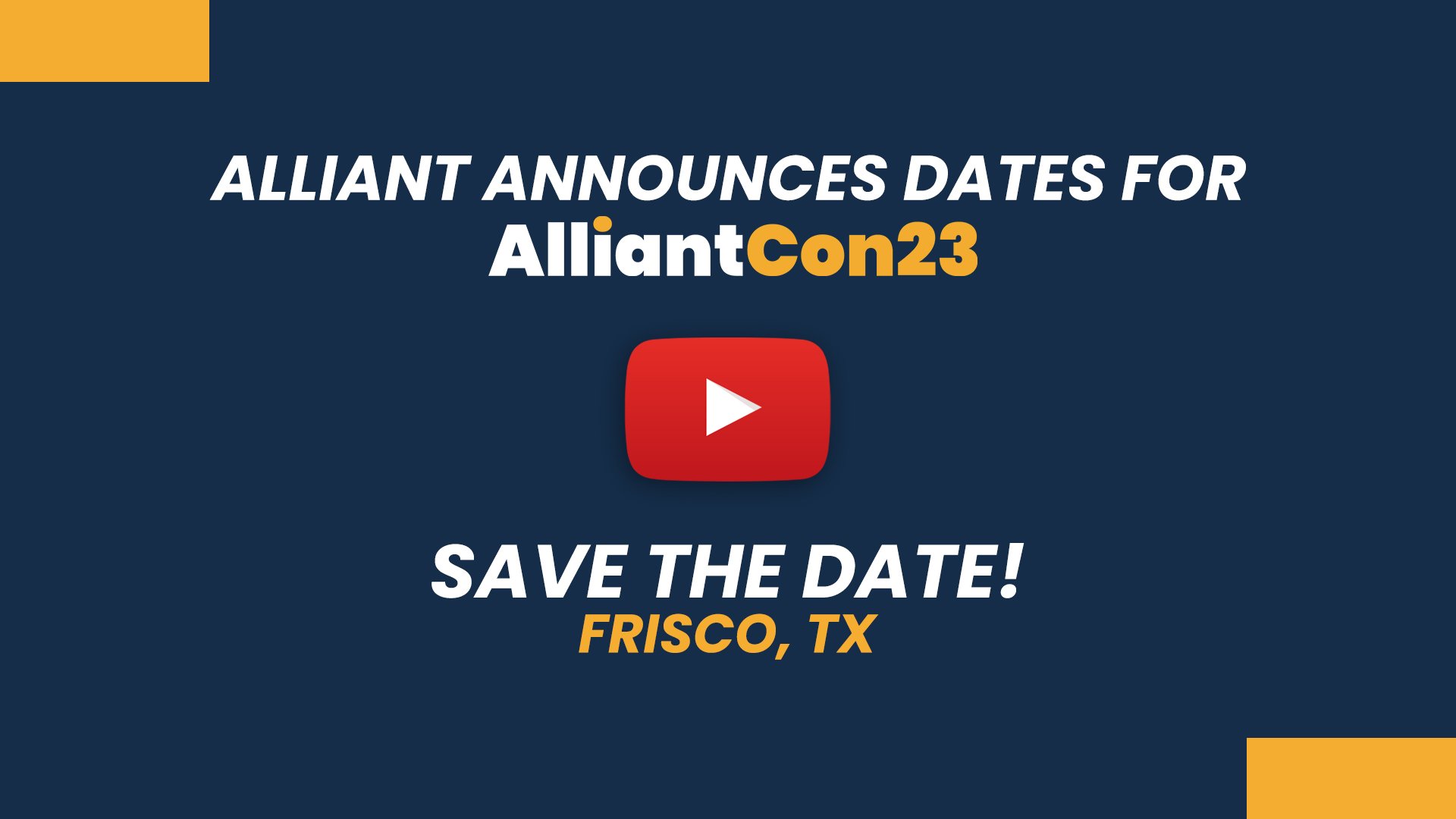 Save the Date AlliantCon23 Video Thumbnail