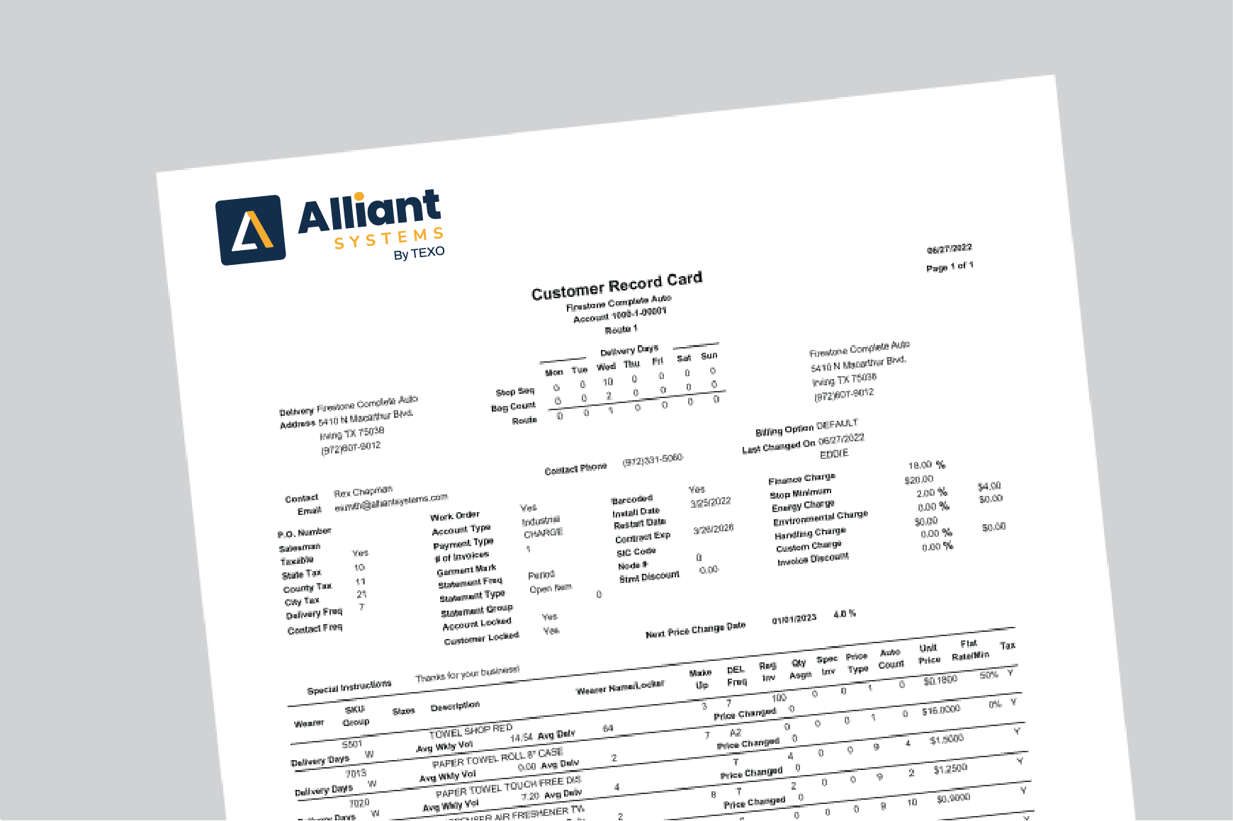 record card image with logo By Texo